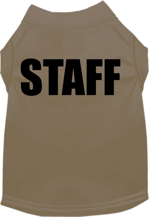 Staff Costume Screen Print Dog Shirt Tan Size SM